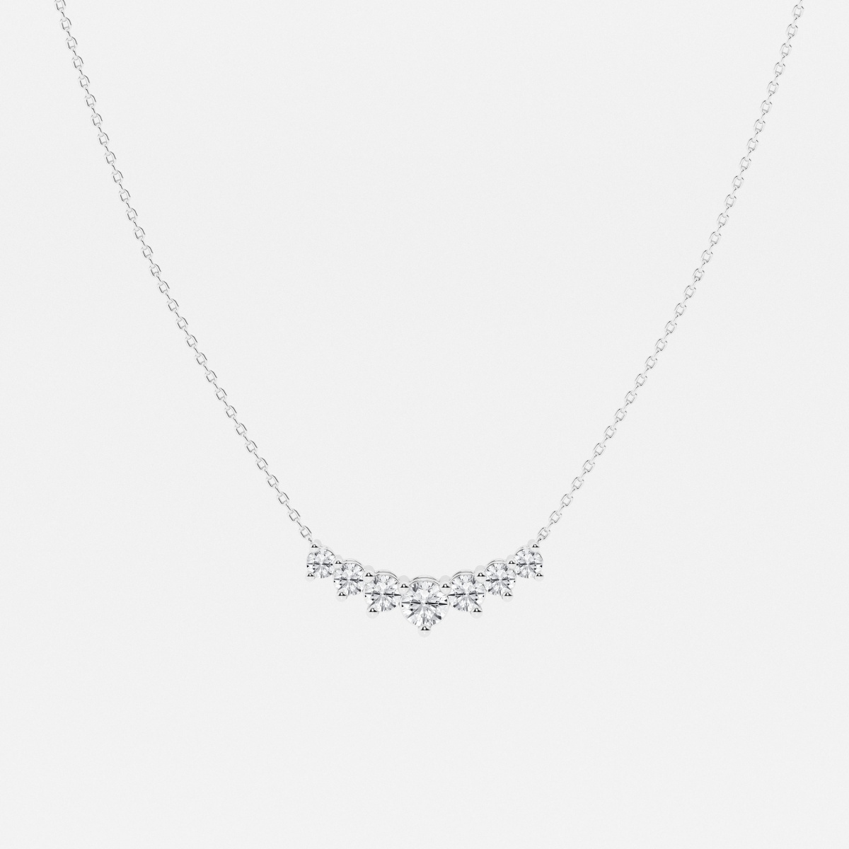 1 ctw Round Lab Grown Diamond Seven Stone Demi Eternity Fashion Necklace