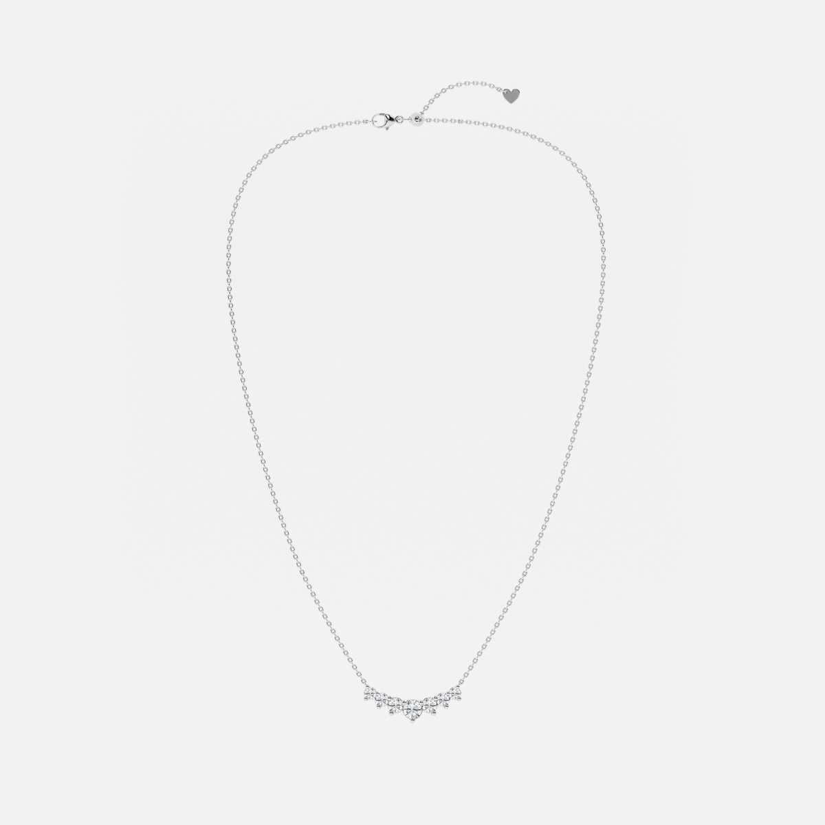 Additional Image 3 for  1 ctw Round Lab Grown Diamond Seven Stone Demi Eternity Fashion Necklace