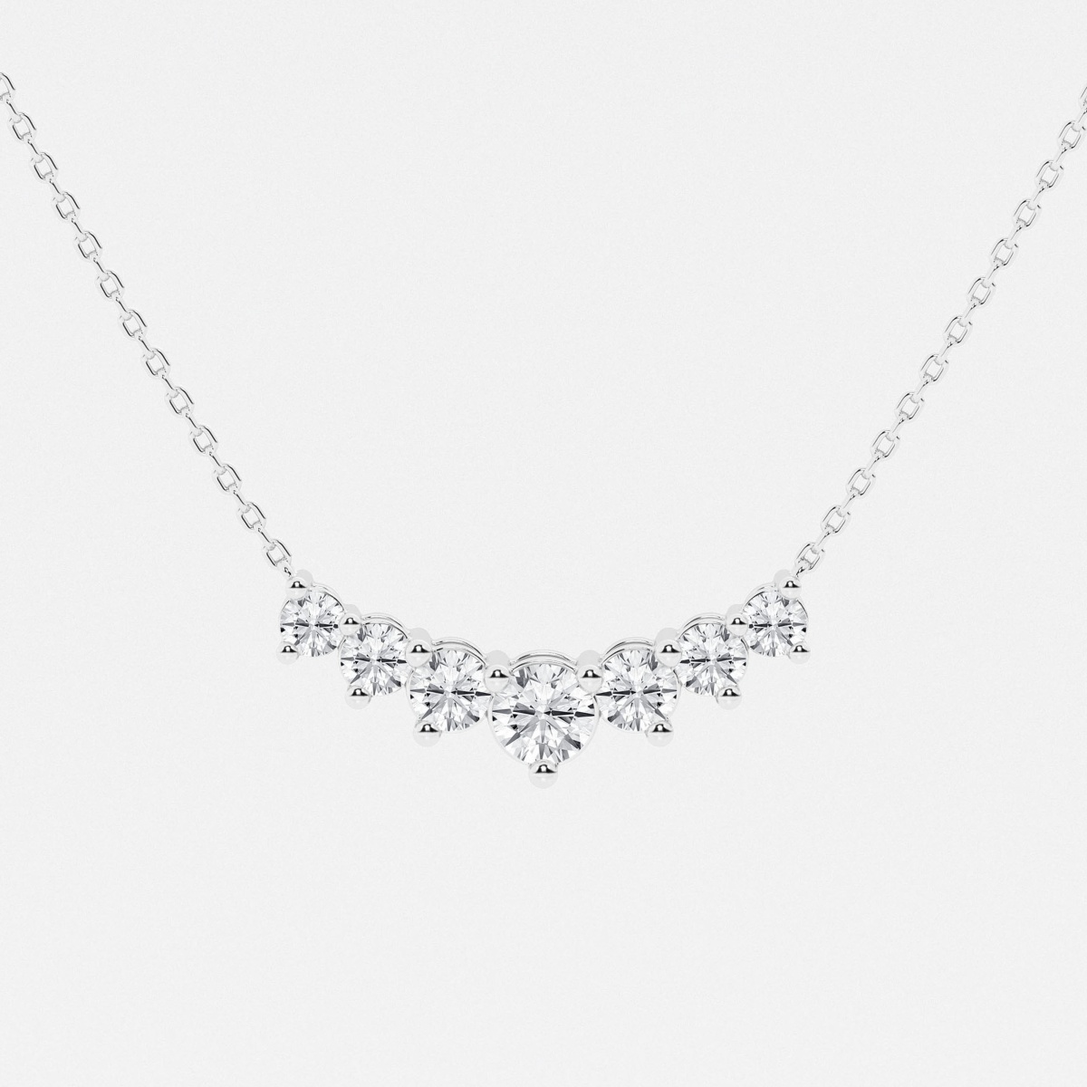 Additional Image 1 for  1 ctw Round Lab Grown Diamond Seven Stone Demi Eternity Fashion Necklace