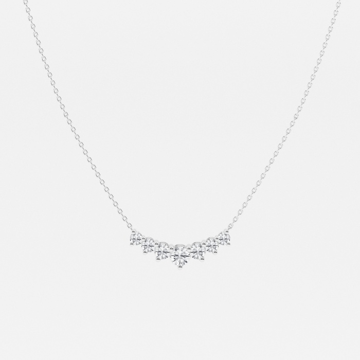 1 ctw Round Lab Grown Diamond Seven Stone Demi Eternity Fashion Necklace