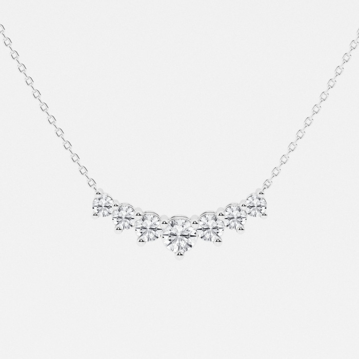 1 ctw Round Lab Grown Diamond Seven Stone Demi Eternity Fashion Necklace