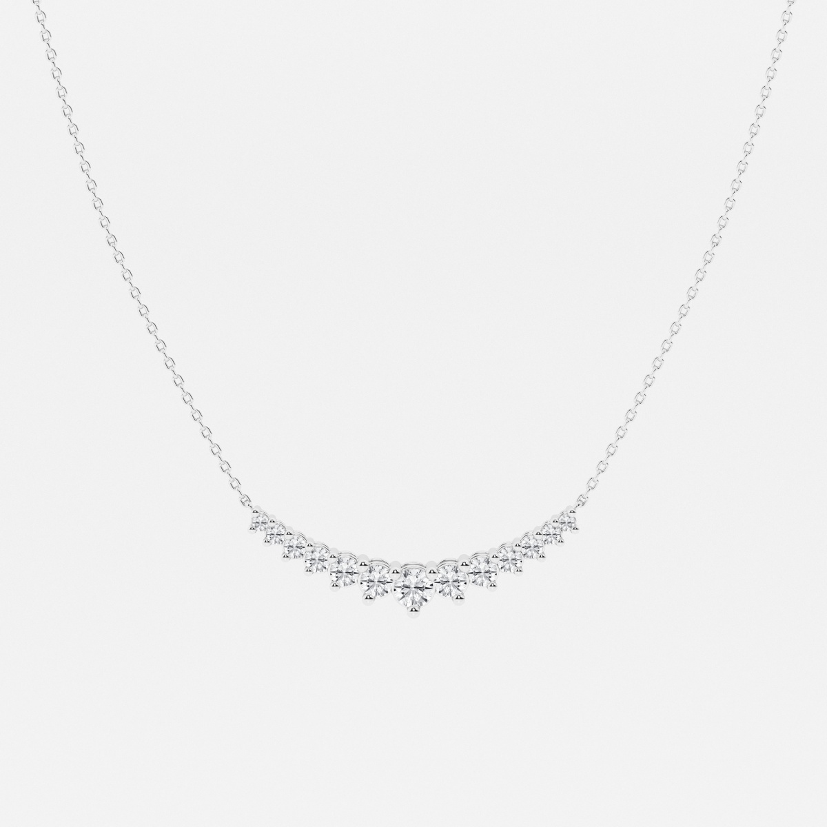 1 ctw Round Lab Grown Diamond Thirteen Stone Demi Eternity Fashion Necklace