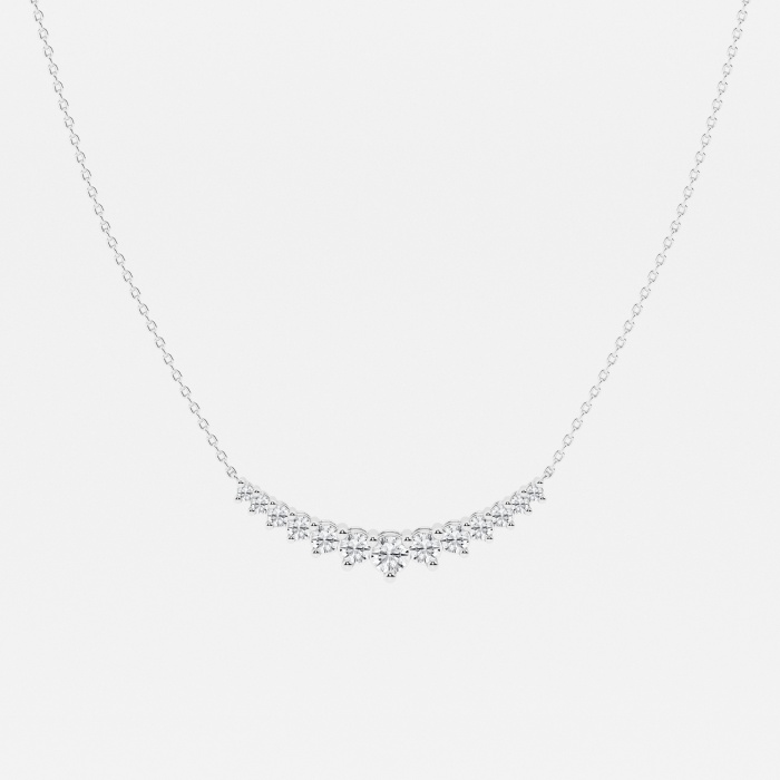 1 ctw Round Lab Grown Diamond Thirteen Stone Demi Eternity Fashion Necklace