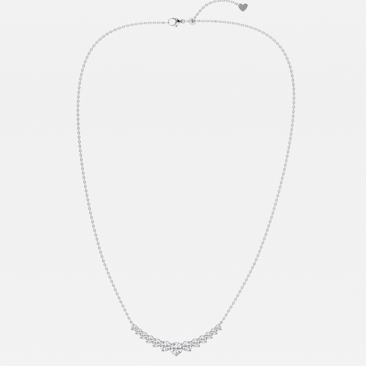 Additional Image 3 for  1 ctw Round Lab Grown Diamond Thirteen Stone Demi Eternity Fashion Necklace