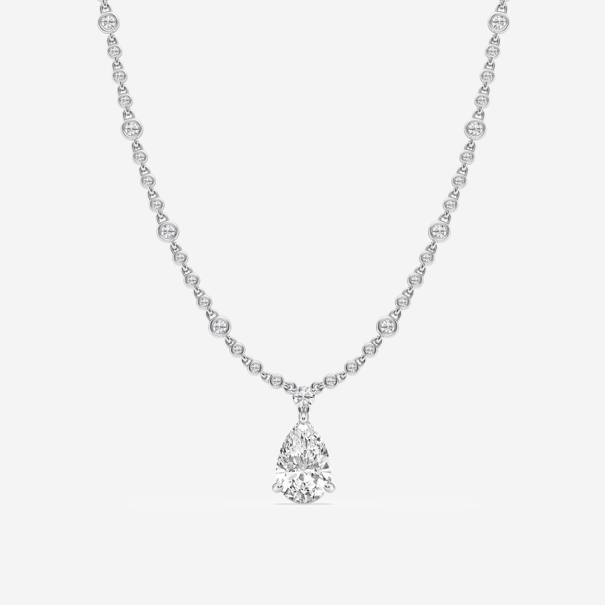 8 ctw Pear Lab Grown Diamond Fashion Necklace