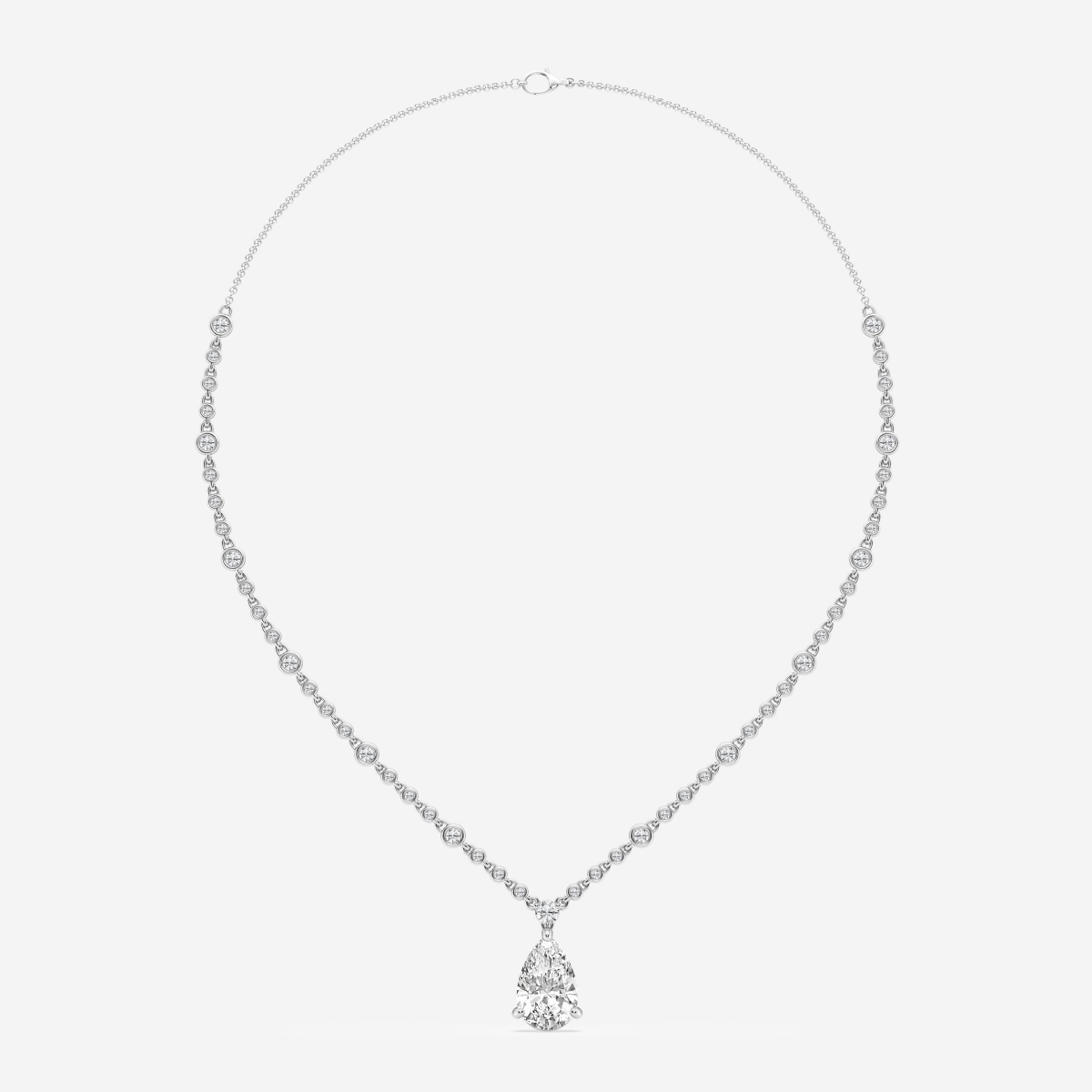 Additional Image 2 for  8 ctw Pear Lab Grown Diamond Fashion Necklace