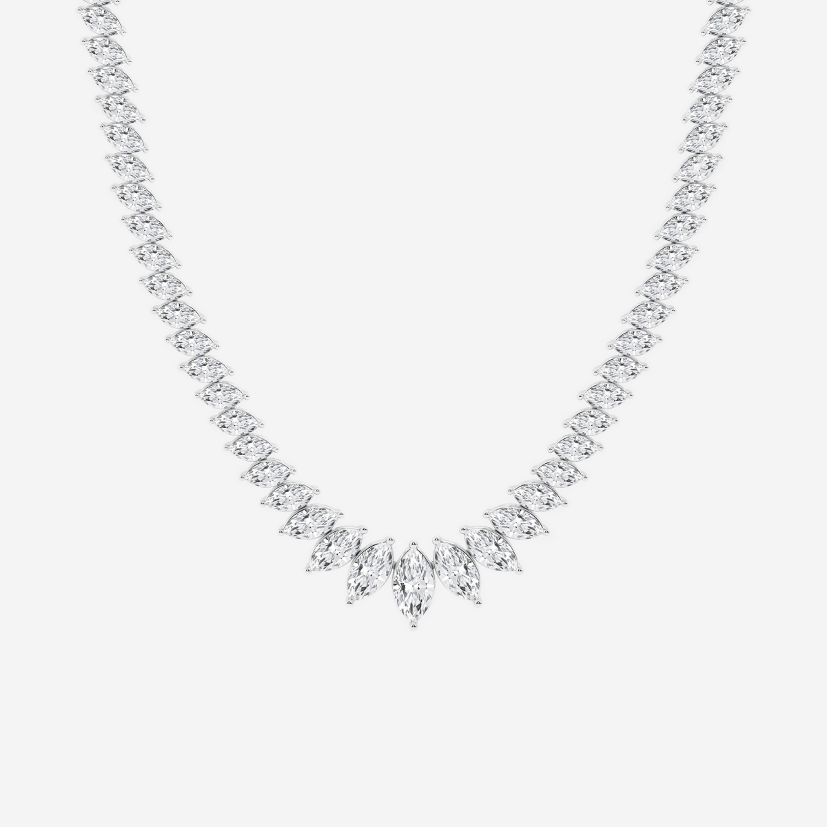 24 ctw Marquise Lab Grown Diamond Graduated Fashion Necklace