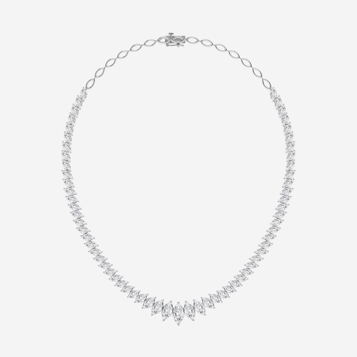 Additional Image 3 for  24 ctw Marquise Lab Grown Diamond Graduated Fashion Necklace