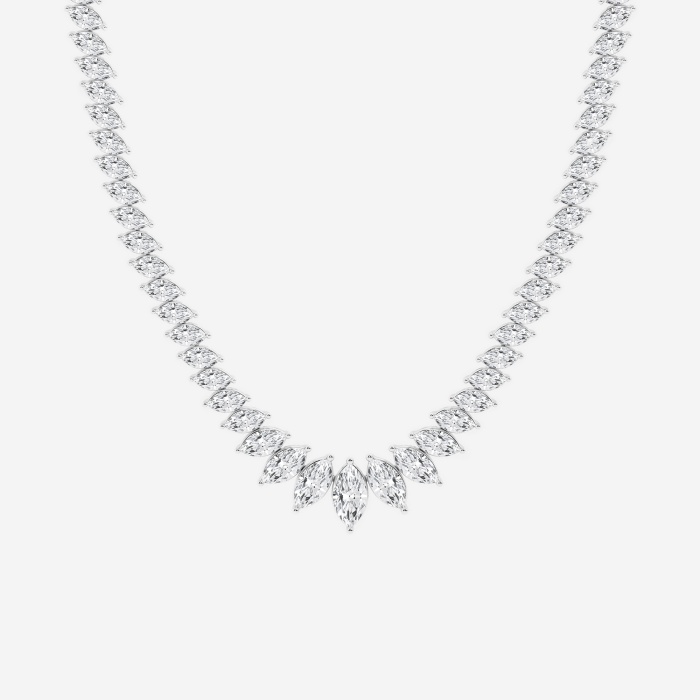 24 ctw Marquise Lab Grown Diamond Graduated Fashion Necklace
