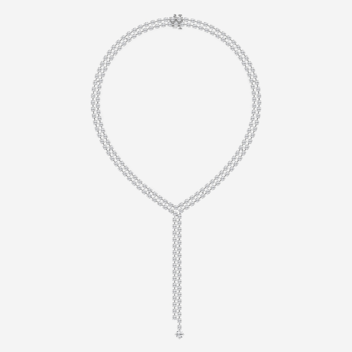 Additional Image 3 for  25 ctw Round Lab Grown Diamond Double Row Lariat Fashion Necklace