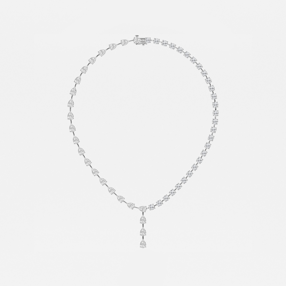 Additional Image 3 for  20 ctw Pear Lab Grown Diamond Lariat Fashion Necklace