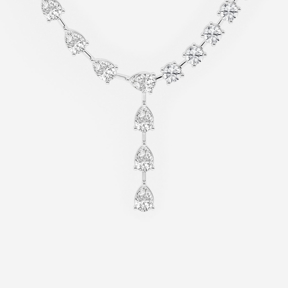 Additional Image 1 for  20 ctw Pear Lab Grown Diamond Lariat Fashion Necklace