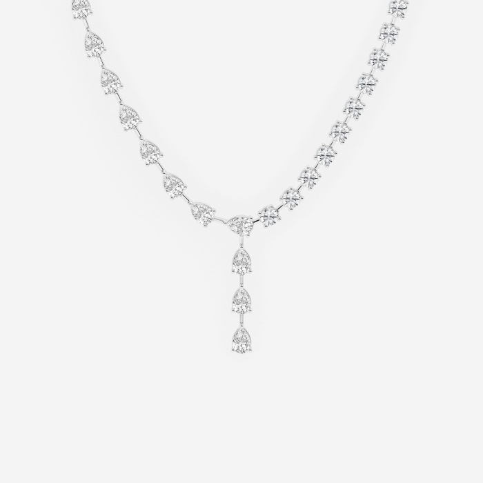 20 ctw Pear Lab Grown Diamond Lariat Fashion Necklace