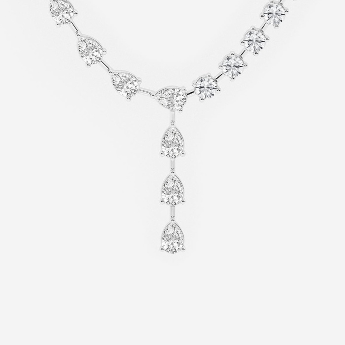 20 ctw Pear Lab Grown Diamond Lariat Fashion Necklace