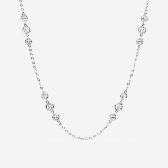 5 ctw Round Lab Grown Diamond Station Fashion Necklace