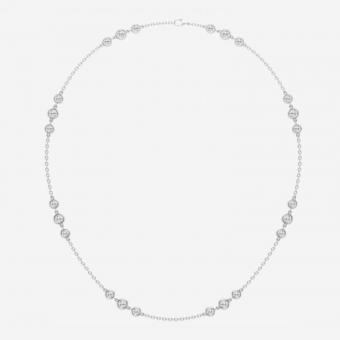 5 ctw Round Lab Grown Diamond Station Fashion Necklace