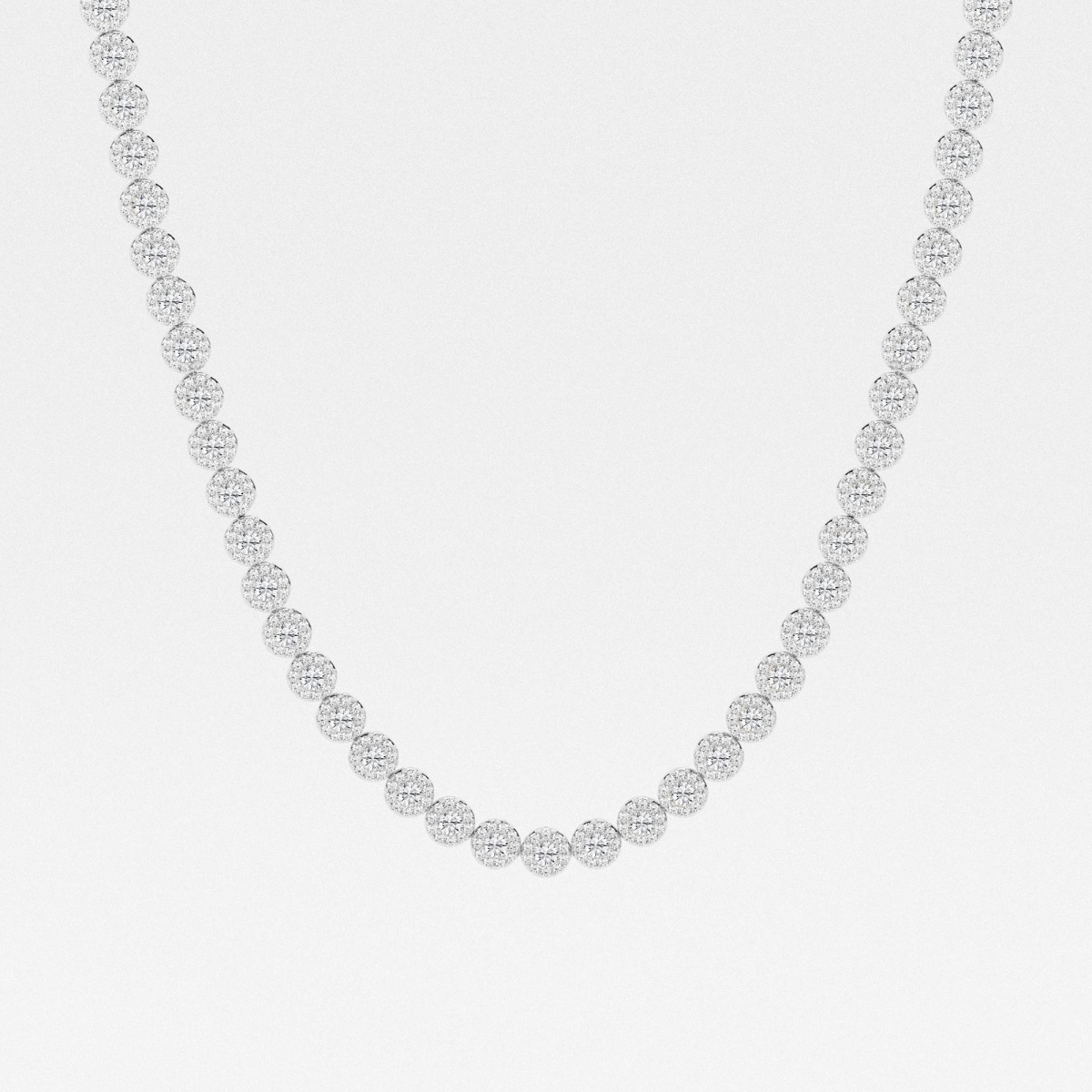 10 ctw Round Lab Grown Diamond Halo Tennis Necklace