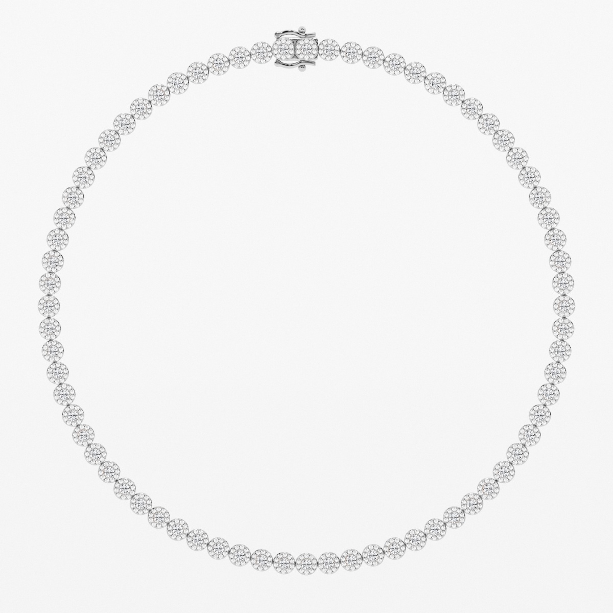 Additional Image 1 for  10 ctw Round Lab Grown Diamond Halo Tennis Necklace