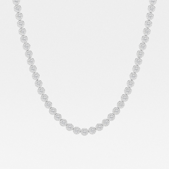 10 ctw Round Lab Grown Diamond Halo Tennis Necklace