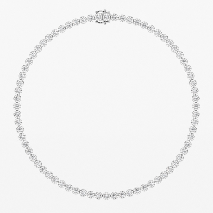 10 ctw Round Lab Grown Diamond Halo Tennis Necklace