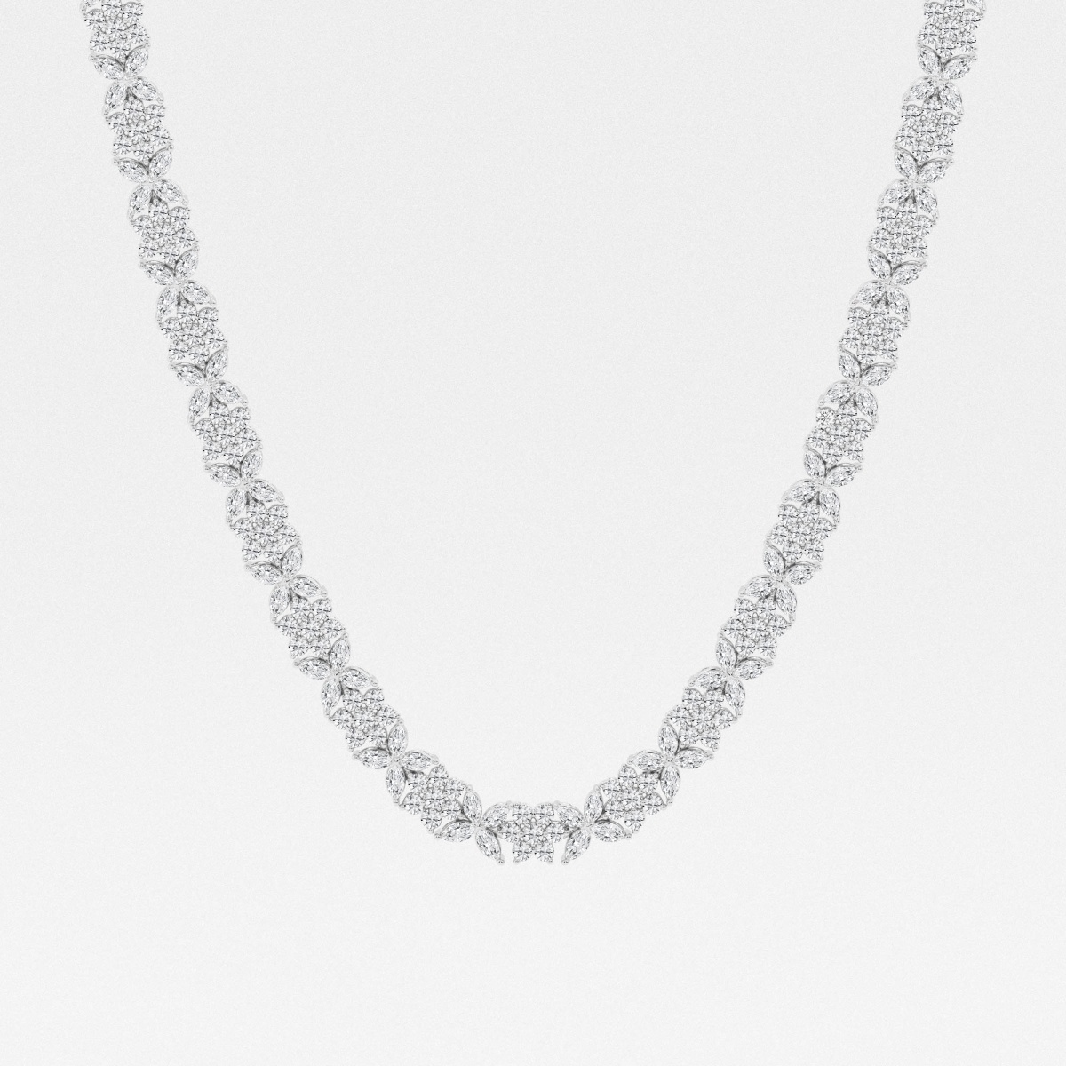 20 ctw Marquise Lab Grown Diamond Floral Tennis Necklace