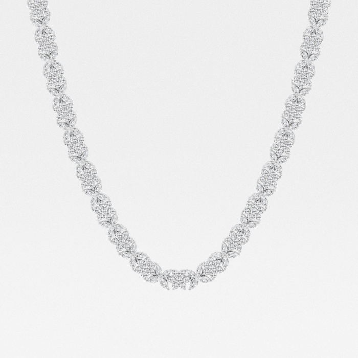 20 ctw Marquise Lab Grown Diamond Floral Tennis Necklace