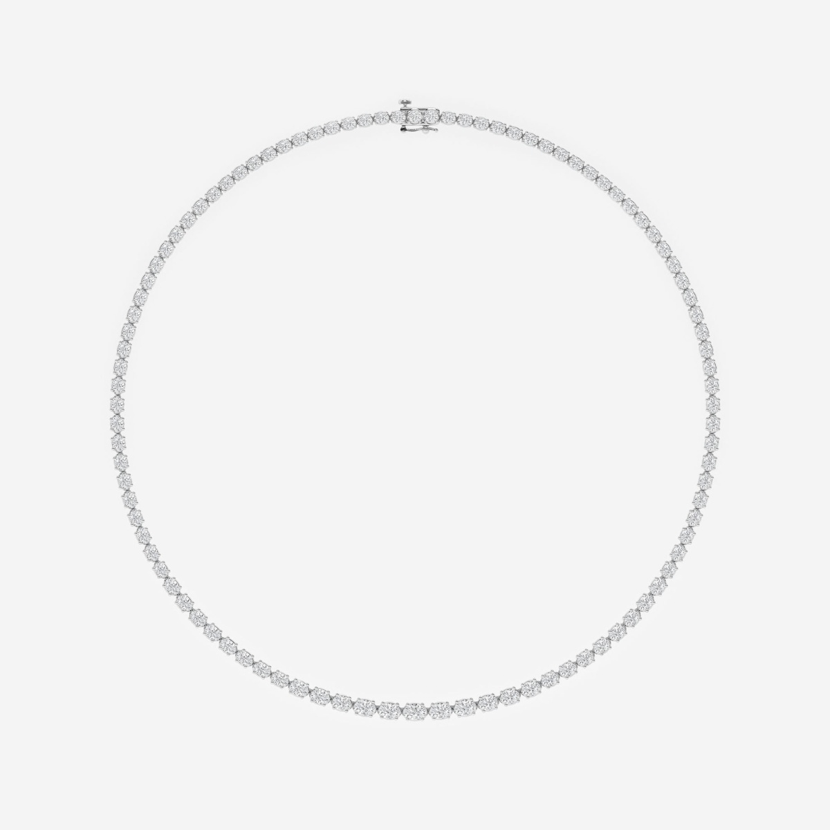 Additional Image 3 for  17 ctw Oval Lab Grown Diamond East West Tennis Necklace