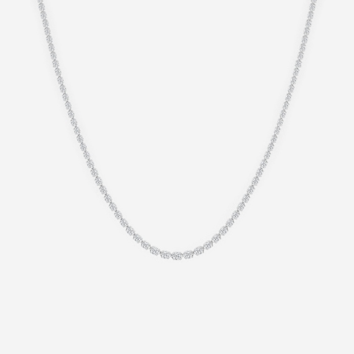 17 ctw Oval Lab Grown Diamond East West Tennis Necklace