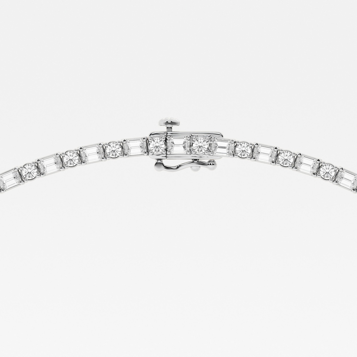 Additional Image 2 for  13 1/3 ctw Emerald Lab Grown Diamond Alternating Tennis Necklace