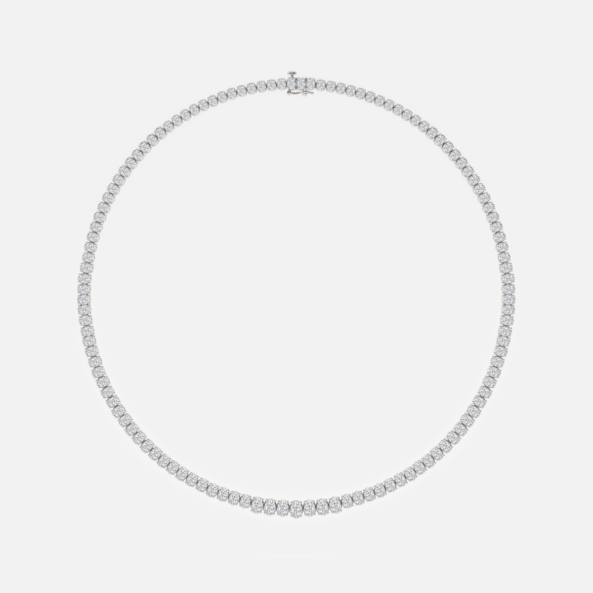 Additional Image 3 for  22 ctw Oval Lab Grown Diamond Graduated Tennis Necklace