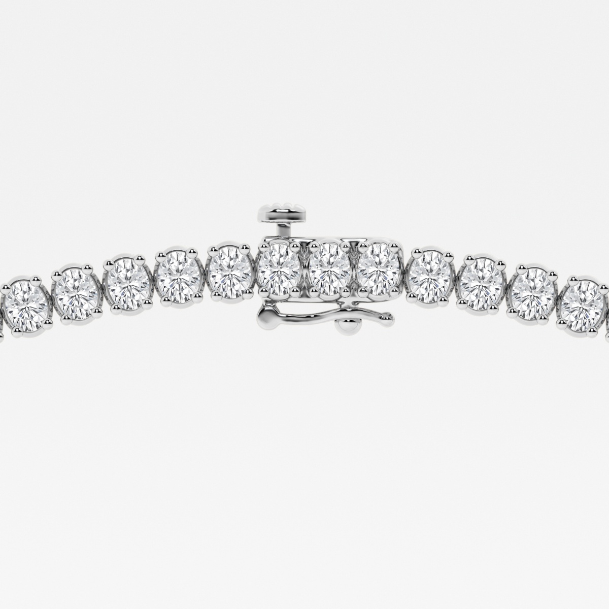 Additional Image 2 for  22 ctw Oval Lab Grown Diamond Graduated Tennis Necklace