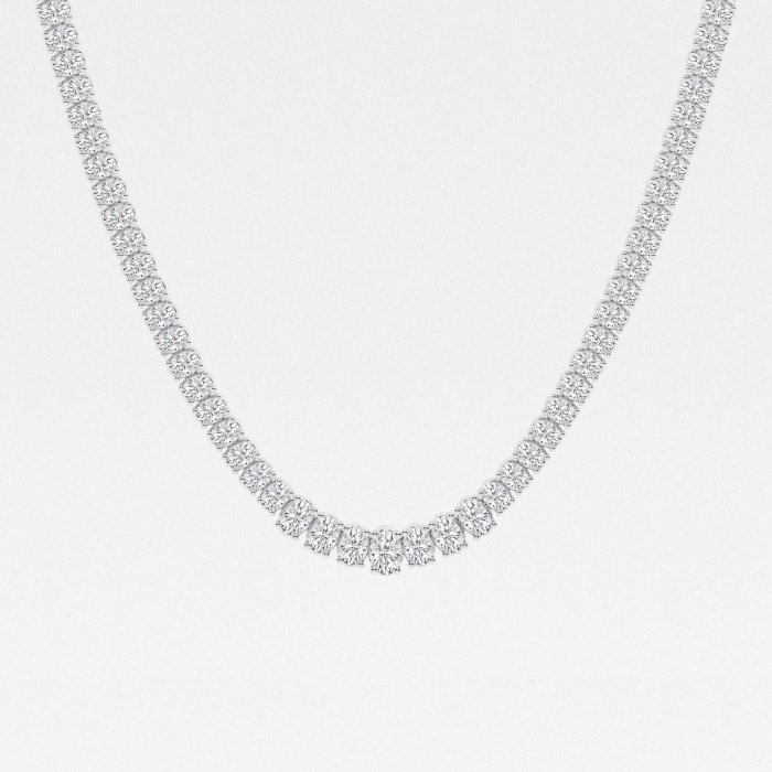 22 ctw Oval Lab Grown Diamond Graduated Tennis Necklace