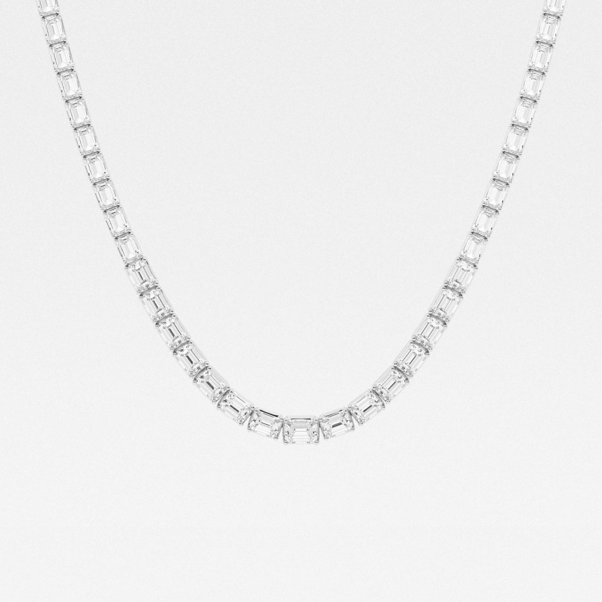 18 5/8 ctw Emerald Lab Grown Diamond East West Tennis Necklace