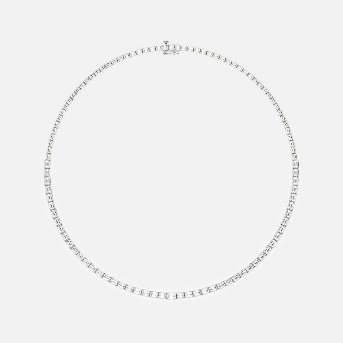Additional Image 3 for  18 5/8 ctw Emerald Lab Grown Diamond East West Tennis Necklace