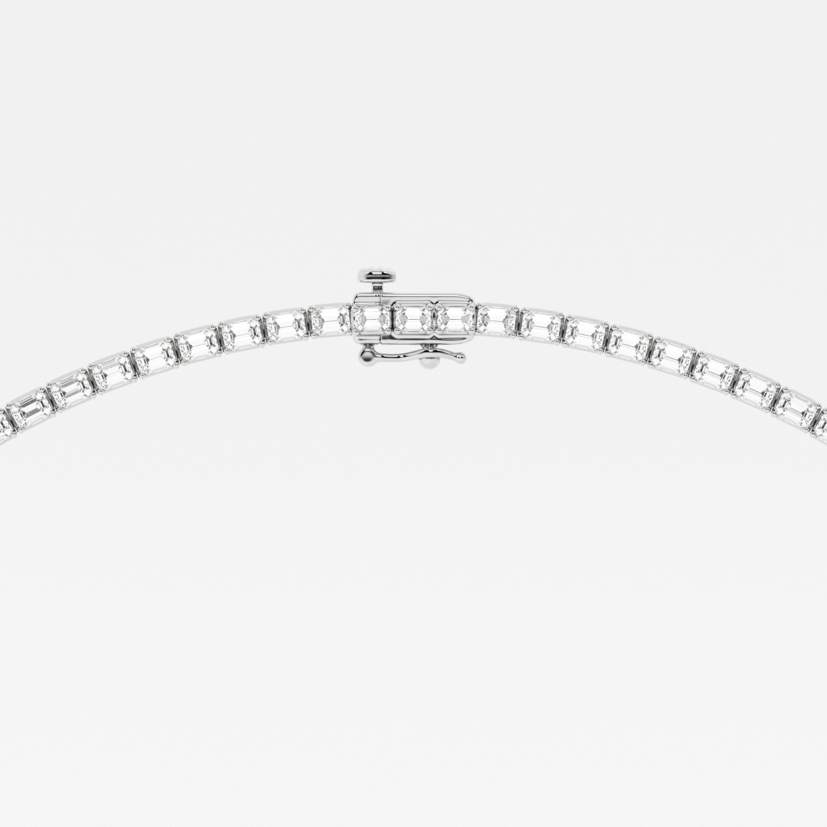 Additional Image 2 for  18 5/8 ctw Emerald Lab Grown Diamond East West Tennis Necklace