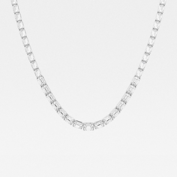 18 5/8 ctw Emerald Lab Grown Diamond East West Tennis Necklace