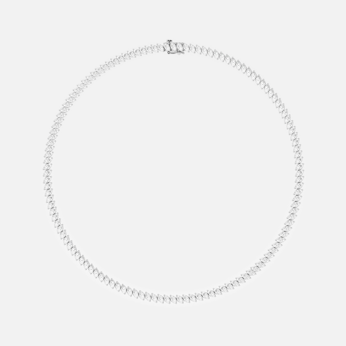 Additional Image 4 for  17 1/3 ctw Marquise Lab Grown Diamond Marquise Tennis Necklace