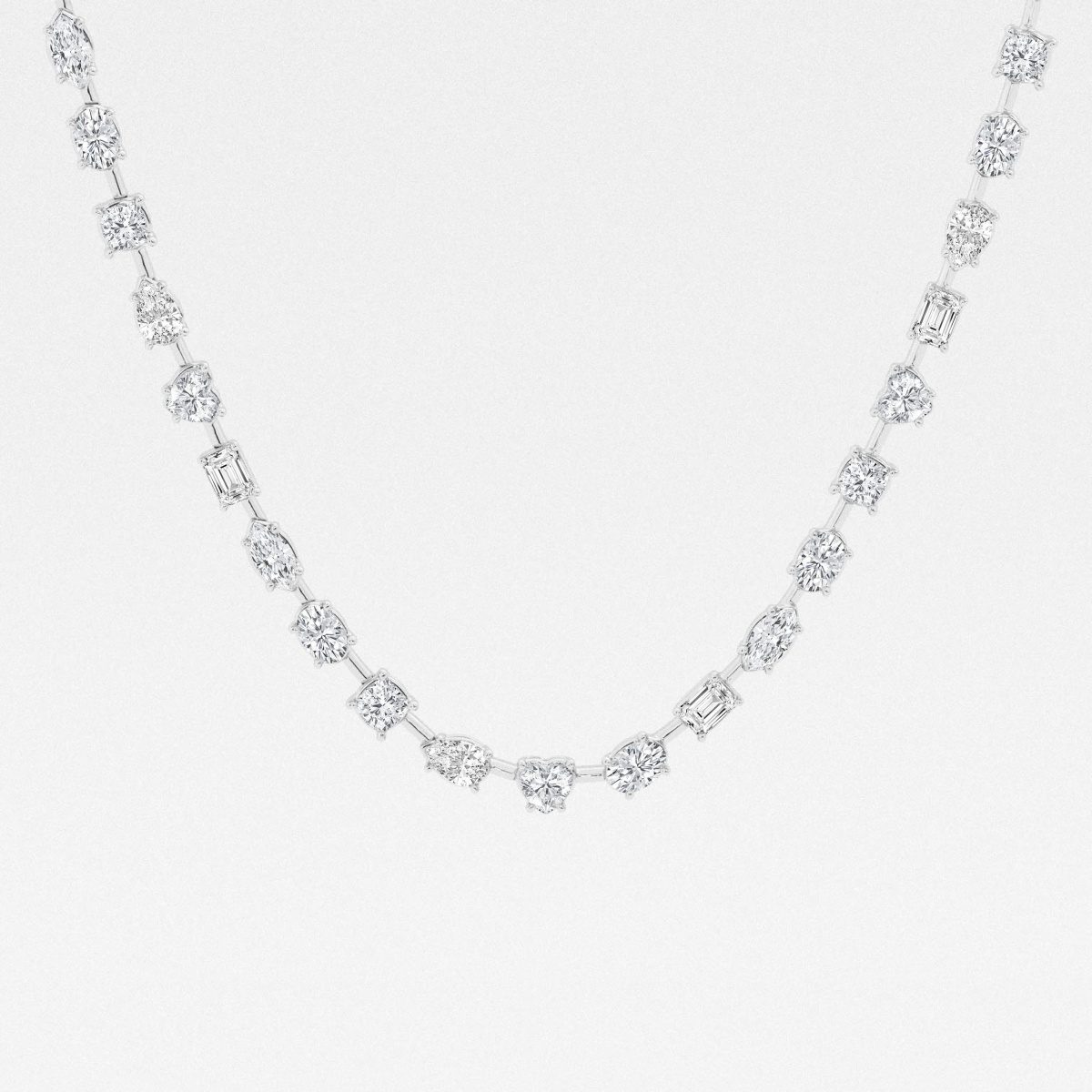 15 ctw Multi-Shape Lab Grown Diamond Tennis Necklace