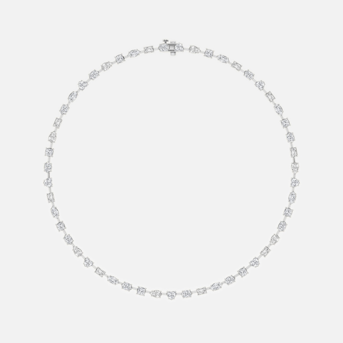 Additional Image 4 for  15 ctw Multi-Shape Lab Grown Diamond Tennis Necklace