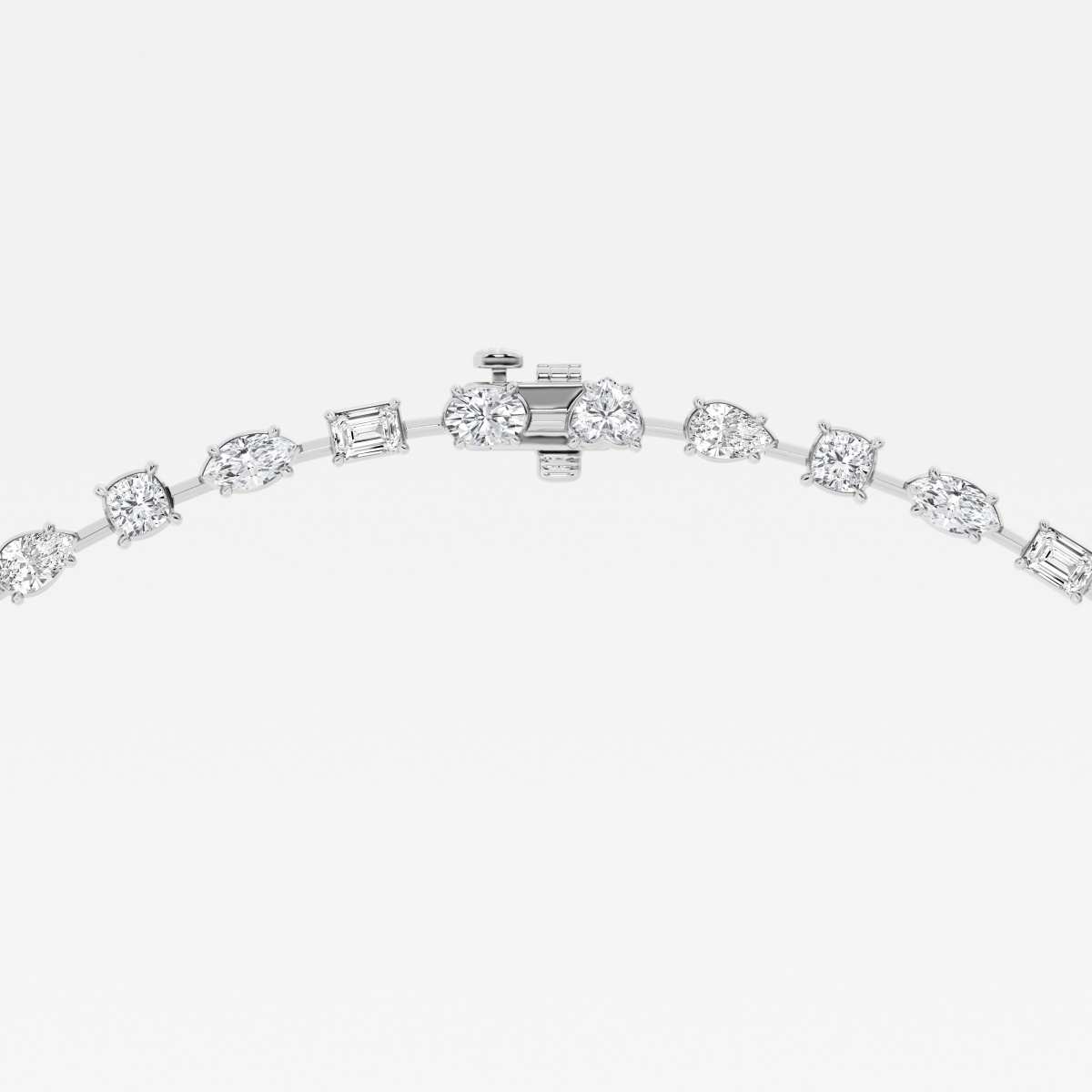 Additional Image 3 for  15 ctw Multi-Shape Lab Grown Diamond Tennis Necklace