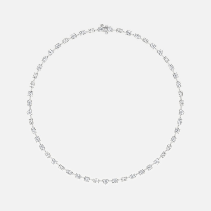 15 ctw Multi-Shape Lab Grown Diamond Tennis Necklace