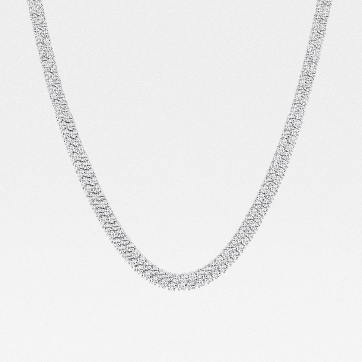 11 ctw Round Lab Grown Diamond Double row Tennis Necklace