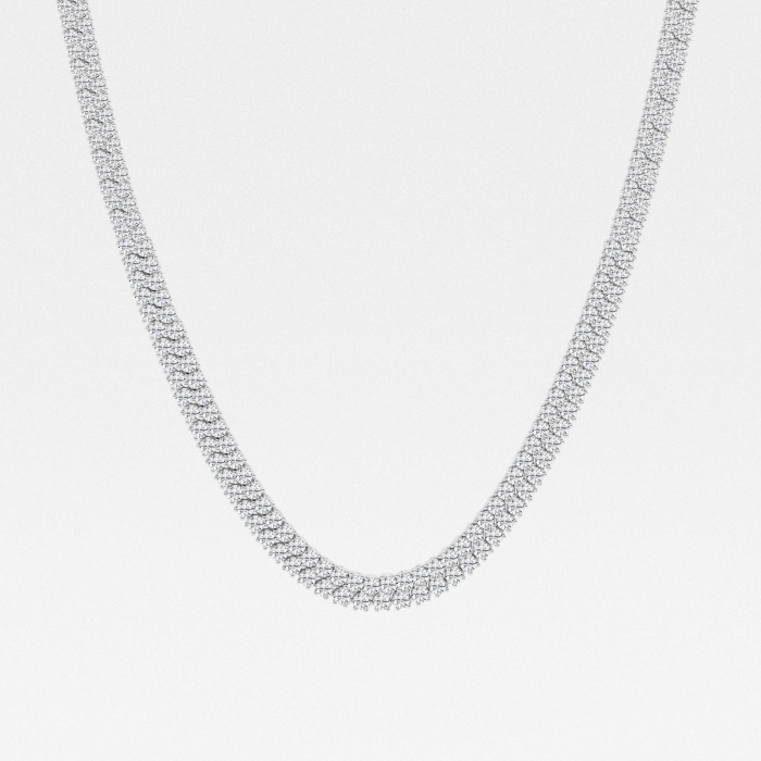 11 ctw Round Lab Grown Diamond Double row Tennis Necklace