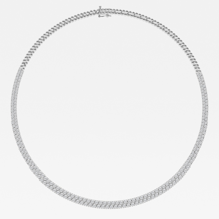 11 ctw Round Lab Grown Diamond Double row Tennis Necklace