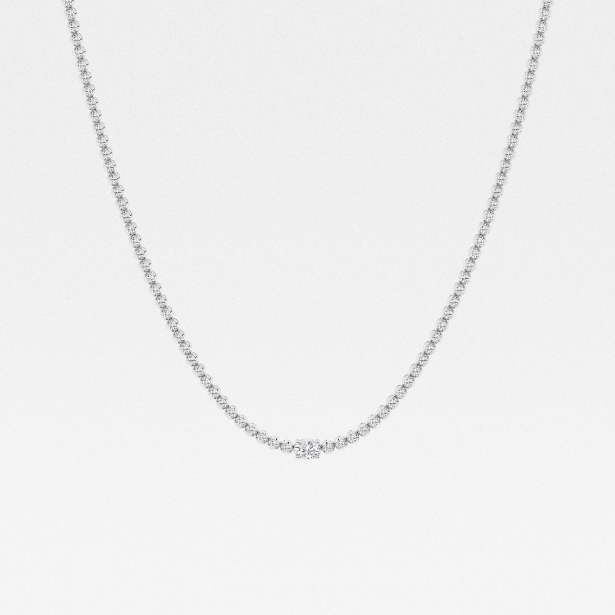 3 ctw Oval Lab Grown Diamond Single Station Tennis Necklace