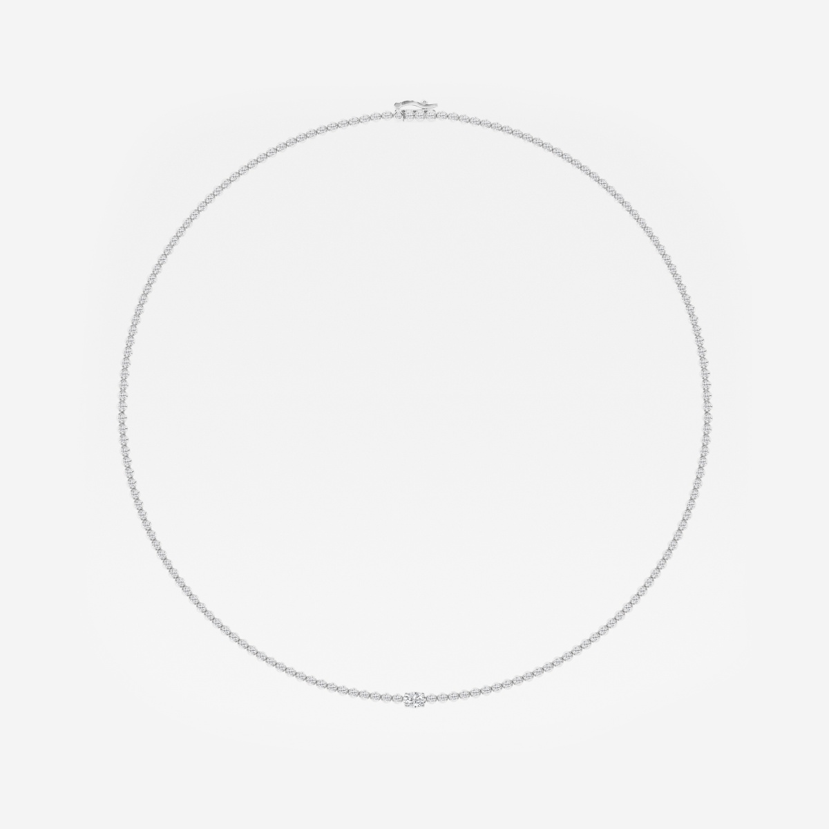 Additional Image 3 for  3 ctw Oval Lab Grown Diamond Single Station Tennis Necklace