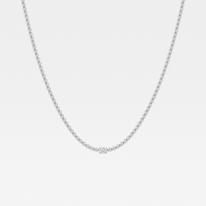 3 ctw Oval Lab Grown Diamond Single Station Tennis Necklace