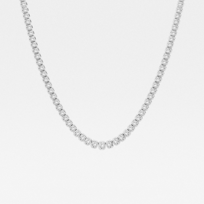16 ctw Emerald Lab Grown Diamond Graduated Bezel Set Tennis Necklace