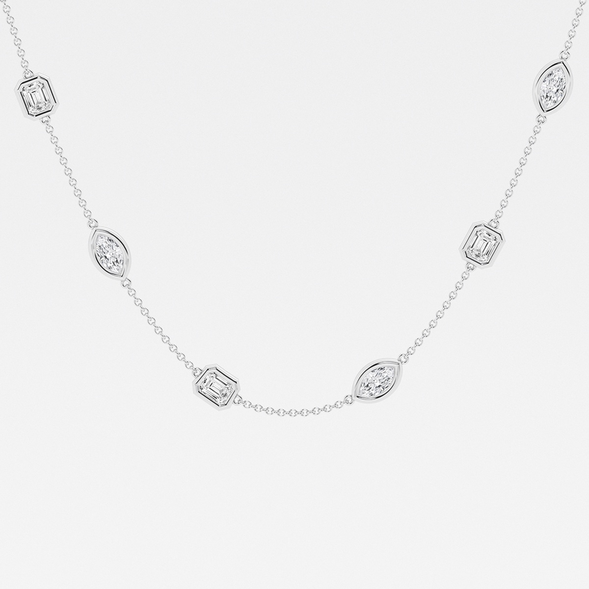 Additional Image 1 for  2 7/8 ctw Marquise and Emerald Lab Grown Diamond Station Fashion Necklace