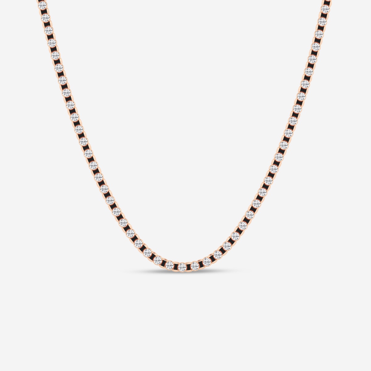 15 ctw Round Lab Grown Diamond Tennis Necklace With Black Rhodium